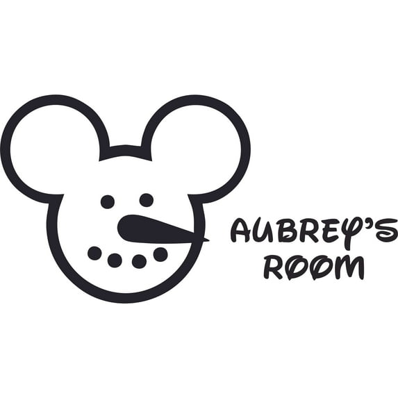 Snowman Design Customized Wall Art Vinyl Decal - Custom Vinyl Wall Art - Personalized Name - Baby Girls Boys Kids Bedroom Decal Room Wall Art Stickers Decoration Size (27x30 inch)
