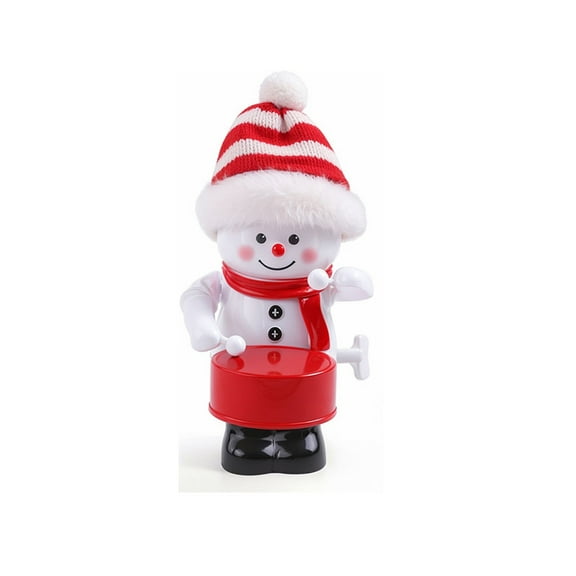 Snowman Drumming Christmas Decoration, Shaking Head and Musical Mini Figurine for Holiday Fun