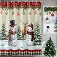thumbnail image 1 of Shower Curtains Sets for Bathroom Decor Snowman Elk Xmas Ball Pine Tree Waterproof Bathroom Curtain with Hooks, Winter Snowflakes Retro Plaid for Bathroom Decor,36x72IN, 1 of 9