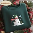 thumbnail image 1 of Snowman Embroidered Shirt, Christmas Sweatshirt, Cute Snowman Shirt, Womens Christmas Shirt, Cute Winter Shirt, Gift For Christmas, Gift, 1 of 5