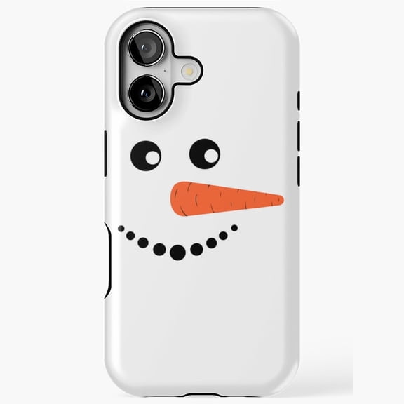 Snowman Face Carrot Nose Coal Smile Christmas Costume Cartoon iPhone 11 12 13 14 15 16 17 Pro Max Case