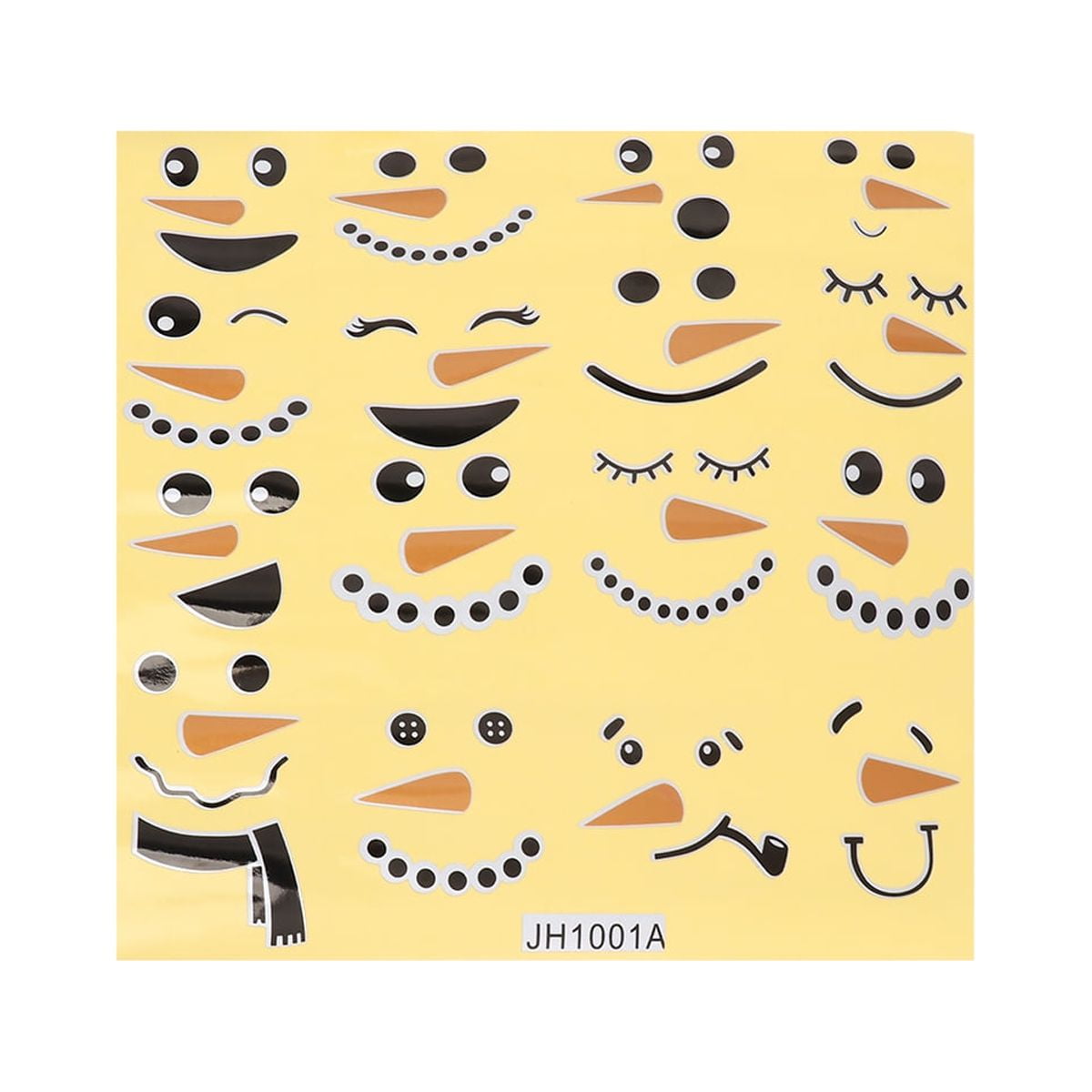 Snowman Face Kit for Wall Decals Winter Window Stickers Removable Christmas Merry