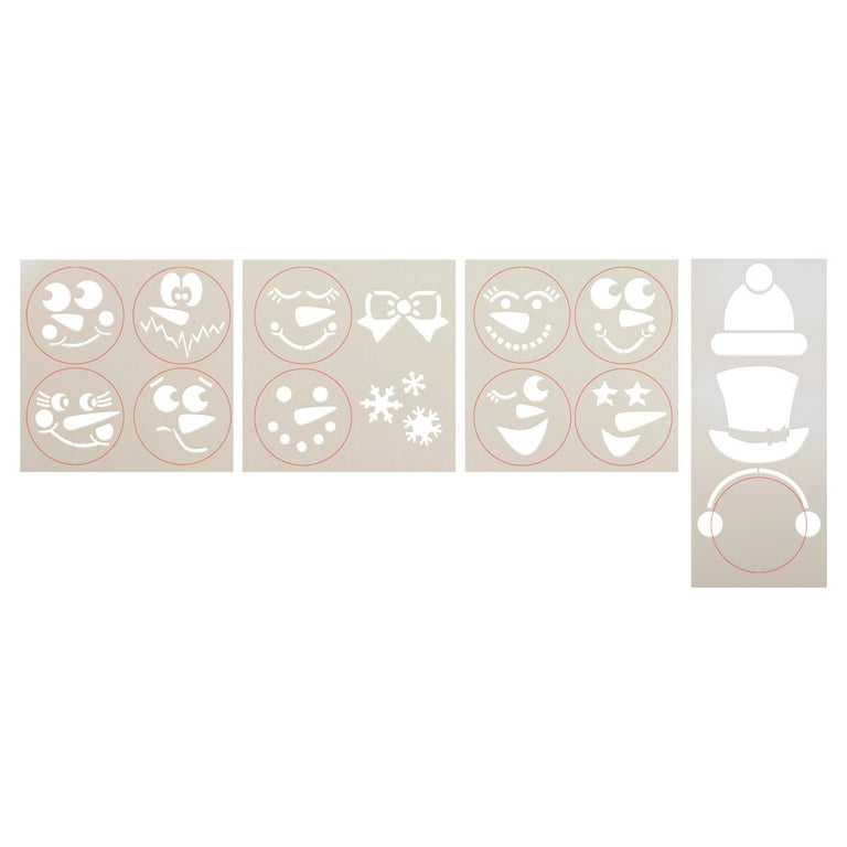 6 Round Small Christmas Stencils Reusable Stencil for Painting Tis