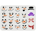 Snowman Face Stencil Snowman Stencil Plastic Snowman Smile Face Hat Bow