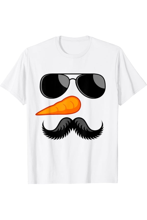 Snowman Face Winter Women Men Christmas Graphic T-Shirt