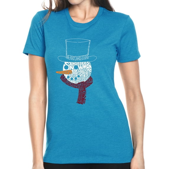 Snowman Face - Women's Premium Blend Word Art T-Shirt
