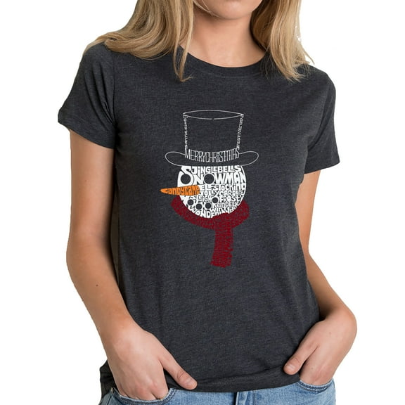 Snowman Face - Women's Premium Blend Word Art T-Shirt