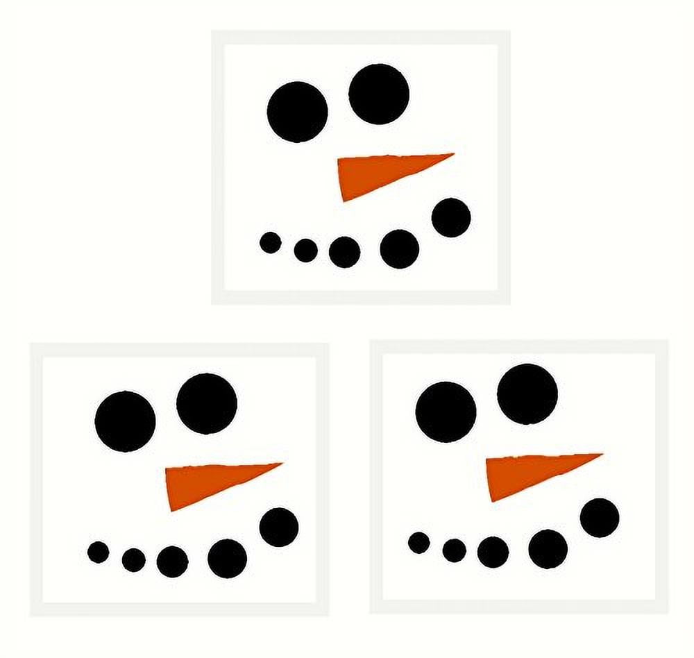 Snowman Face with Carrot Nose Winter Wall Decal Art for Seasonal Decor ...