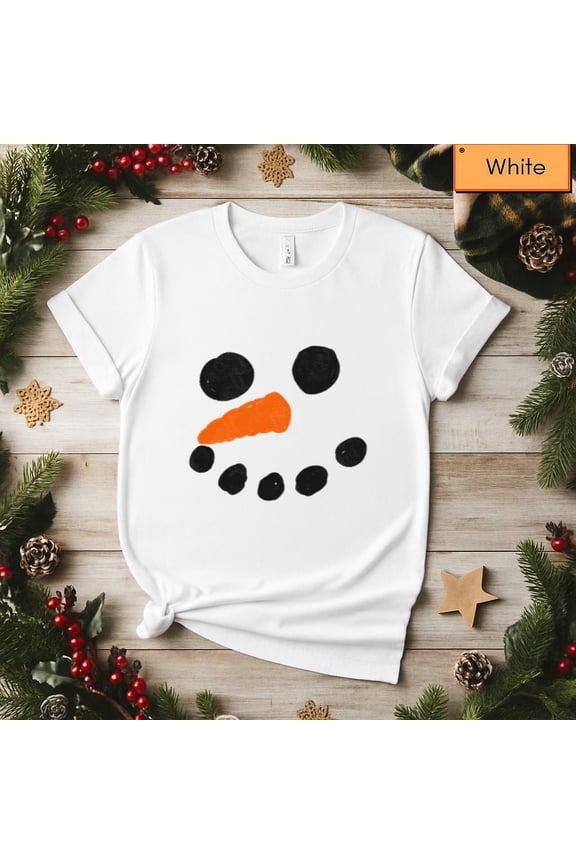 Snowman Fake Face Funny Holiday Costume Style Top Unisex T-Shirt, up to size 5XL