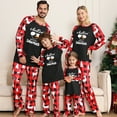 thumbnail image 1 of Snowman Family Christmas Pajamas Set, Plaid Matching Holiday Sleepwear Long Sleeve Tops & Pants Loungewear Black Red, 1 of 7