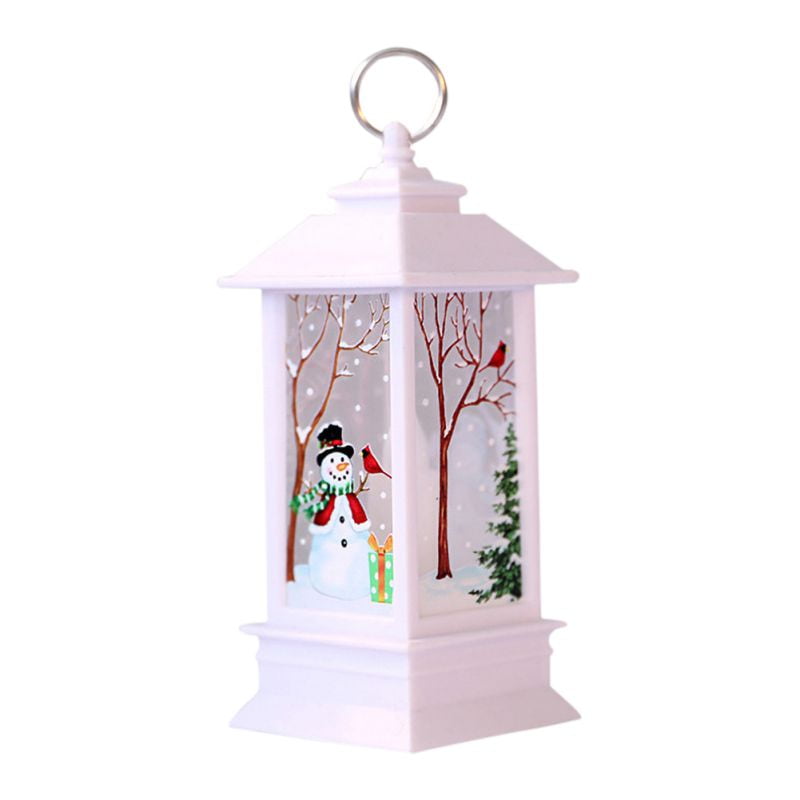 SNOWMAN FAMILY BLACK GLITTER LANTERN main image 1