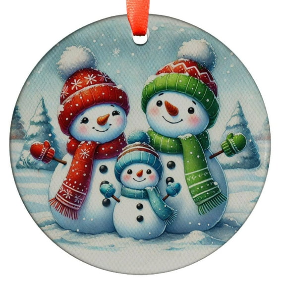 Snowman Family Ornament, Christmas Decoration, Winter Holiday Decor, Cute Snowmen, Festive Ornament, Holiday Tree Decoration, Holiday Keepsake, Xmas Tree Hanging Decoration, Season