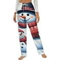 thumbnail image 1 of Snowman Family Winter Scene Winter Female Pants Flannel High Waist Women Pants Lady Warm Straight Leg Plush Trousers, 1 of 7