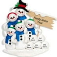 thumbnail image 1 of Snowman Family of 5 Personalized Christmas Ornament, 1 of 1