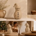thumbnail image 1 of Snowman Figurine, 12 in Woven Texture Tabletop Decoration, Christmas Holiday Decor, 1 of 7