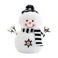 thumbnail image 1 of Snowman Figurine Plush Black and White Checkered Christmas Decor for Indoor Mantel Shelf Tabletop Winter Holiday Home Decoration, 1 of 6