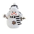 thumbnail image 1 of Snowman Figurine Plush Black and White Checkered Tabletop Decor for Christmas Indoor Home Holiday Display, 1 of 6