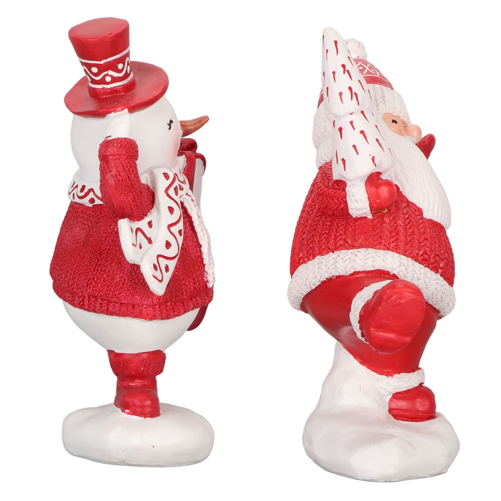 Snowman Figurine, Table Santa Figurine Red Fairytale Ambiance
