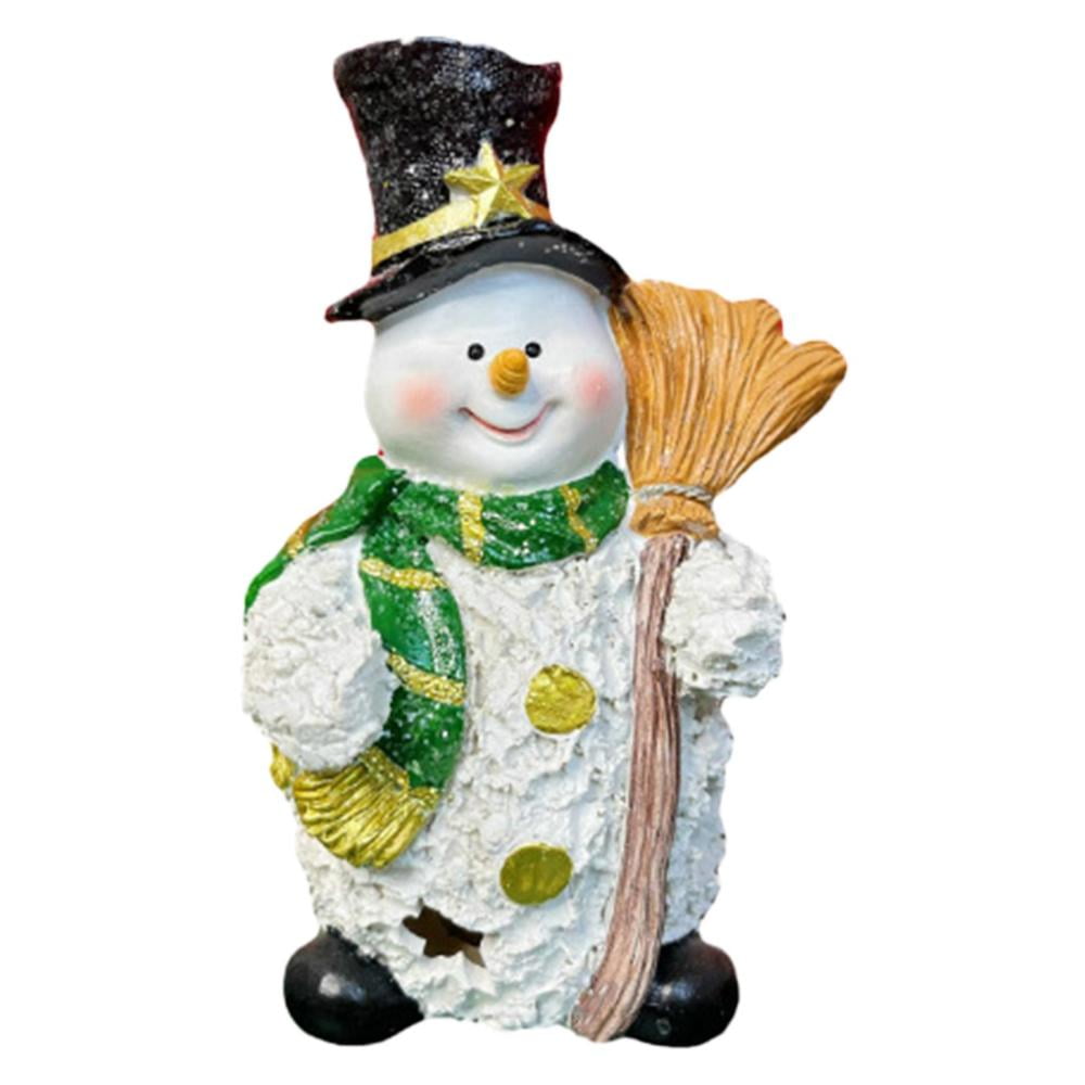 Snowman Figurines Light Up Snowmen 2.6x2.7inch Resin Snowman