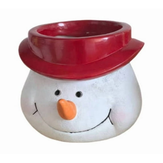 Snowman Flower Pot under $5! Cagogo Christmas Snowman Resin Flower Pot, Cute Desktop Planter with Red Black Hat, Small Decorative Container for Succulentss, Festive Holiday Home Decor, Christmas