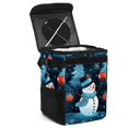 thumbnail image 1 of Snowman Foldable Car Trash Bin with Lid, Leak-proof Mini Trash Can for Car, Hanging Storage Bag Included, 1 of 6