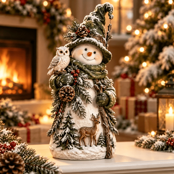 Snowman Forest Keeper Christmas Collection, Collectible Holiday Figurine, Special Decor for Christmas Enthusiast Display