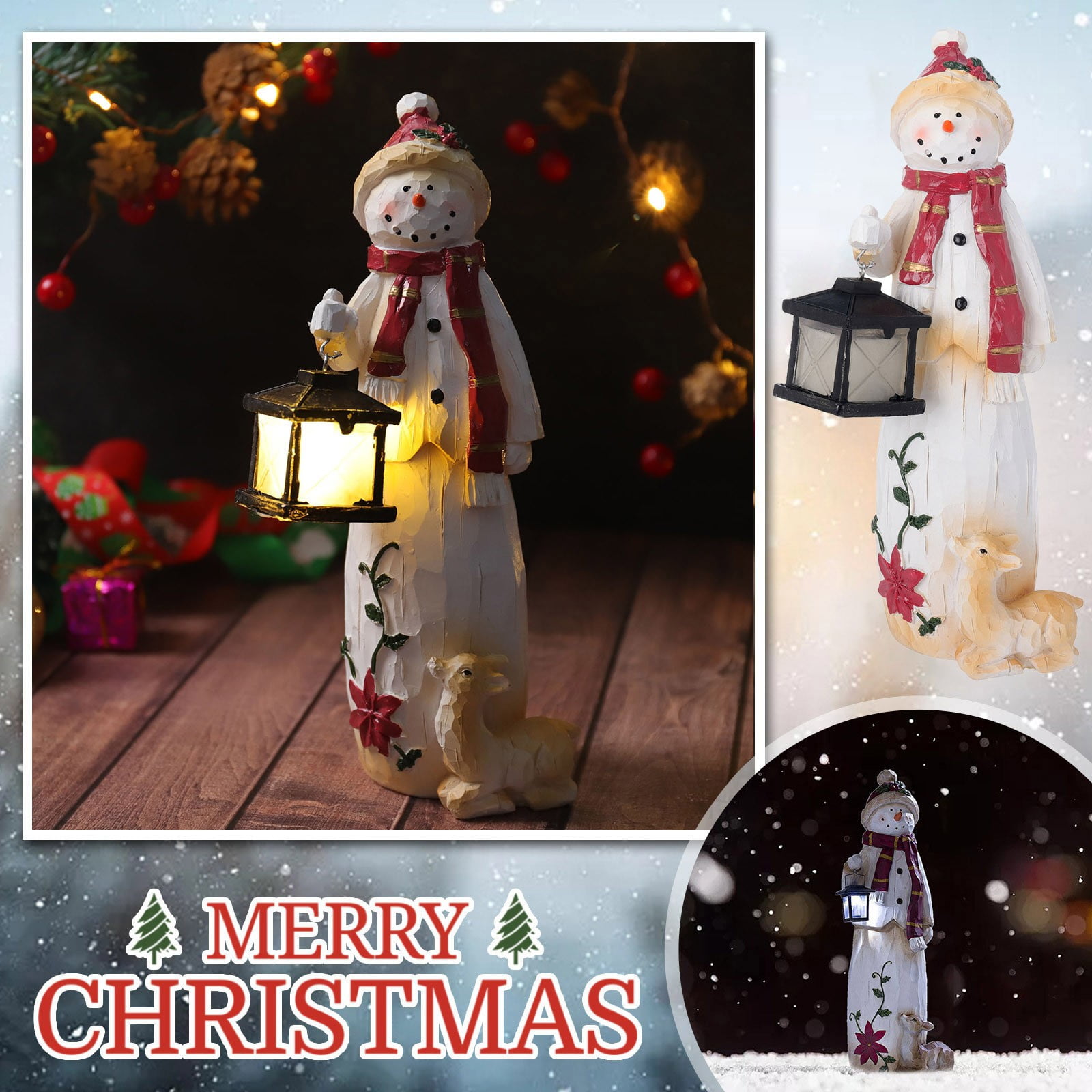 Snowman Garden Garden Solar Yard With Solar Clear Light up