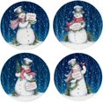 thumbnail image 1 of Snowman Greetings 11" Dinner Plates, Set of 4 Assorted Designs.,, 1 of 1