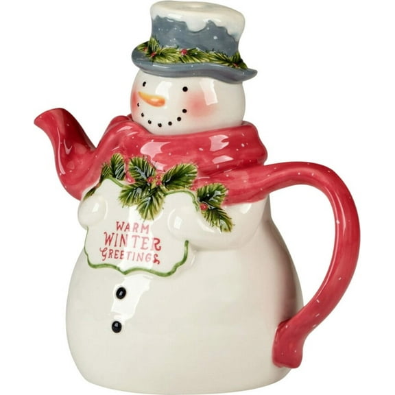 Snowman Greetings 3D Teapot