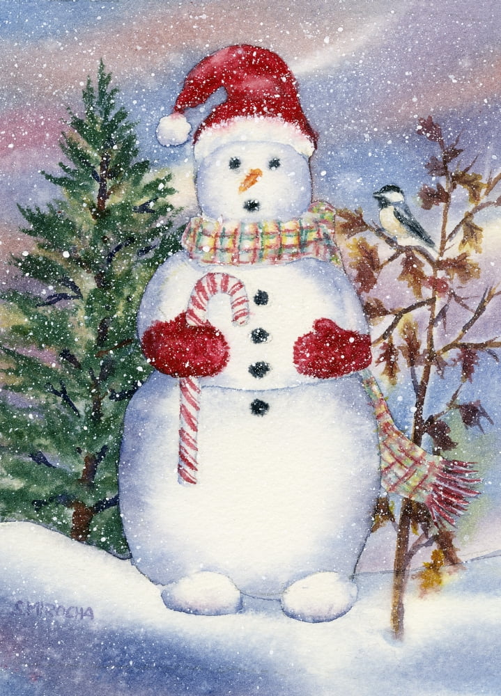 Snowman Ho Ho Ho Canvas Art - Stephanie Mirocha (18 x 24)