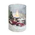 thumbnail image 1 of Snowman House Flameless Candles Battery Operated Flickering LED Pillar Real Wax LED Candles Warm White Light Window Christmas Decal Candle Holiday Decor 3" x 4", 1 of 5