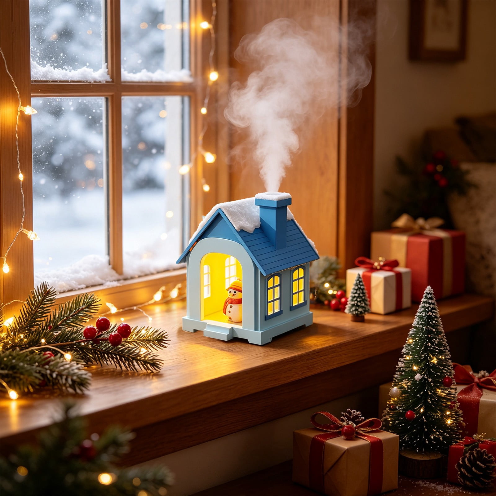 Snowman Humidifier, Desktop Mist Diffuser, Ambient Light for Home ...