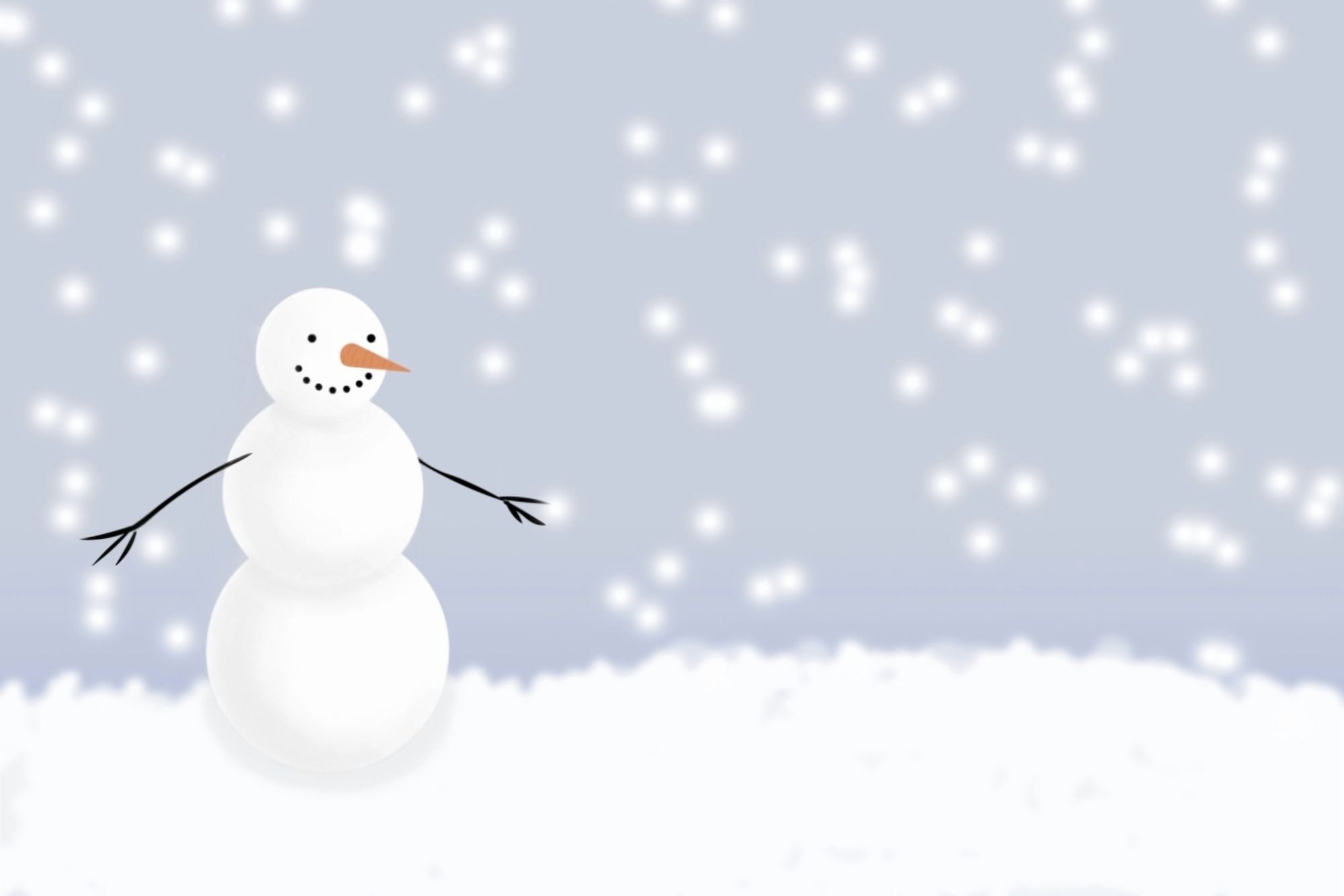Snowman In Winter Canvas Art - Daniel Sicolo Design Pics (34 x 22)