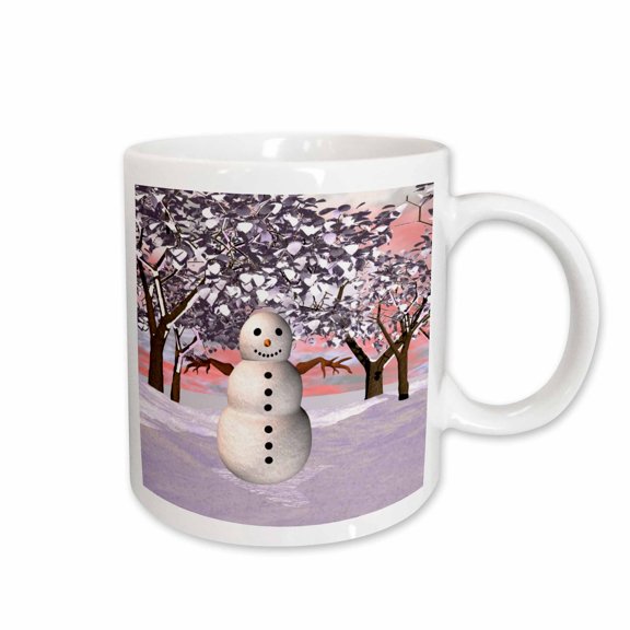 3drose, Snowman in Winter Wonderland, 15oz Mug