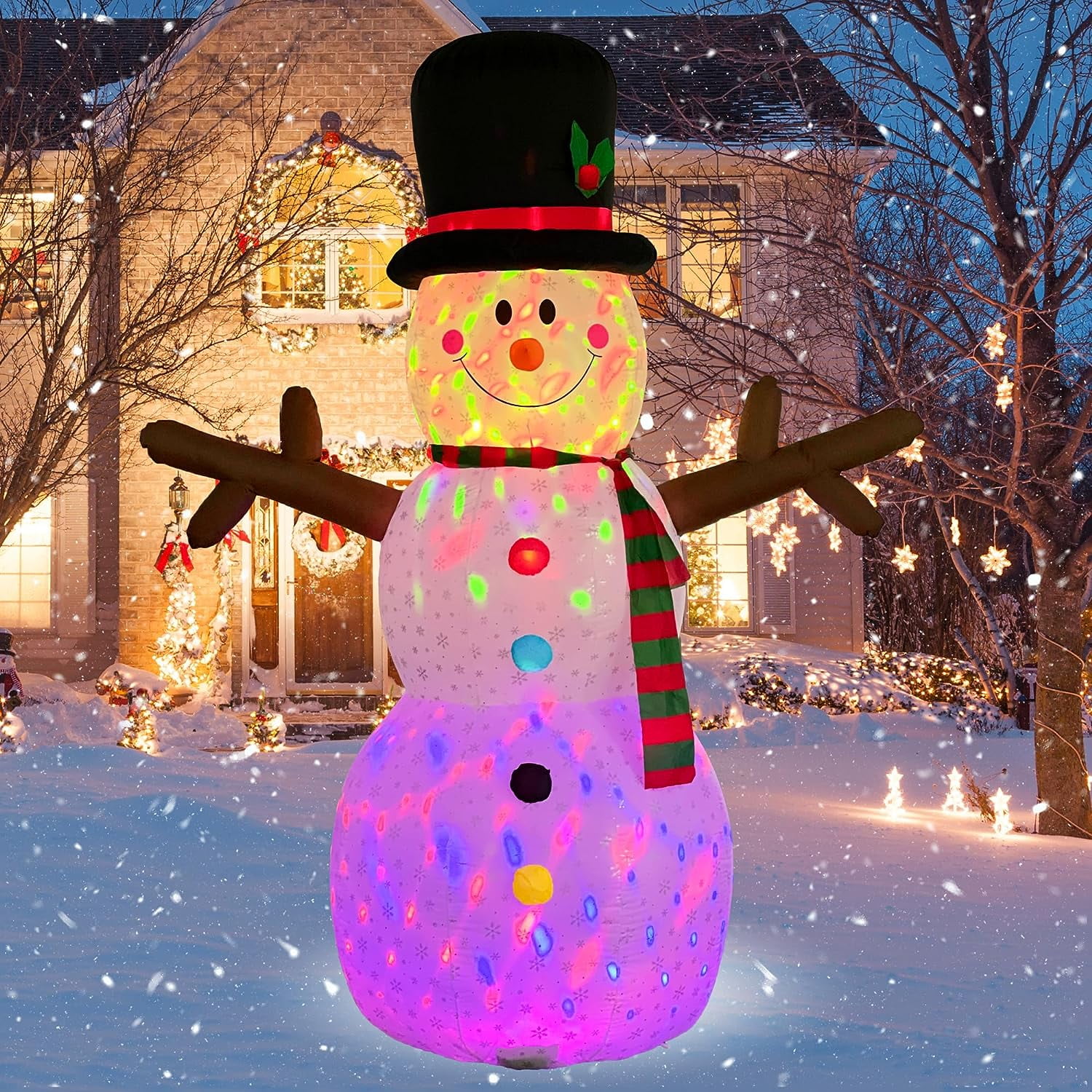 Snowman Inflatable Christmas Yard Decorations 8ft Giant Frosty Blow Up ...