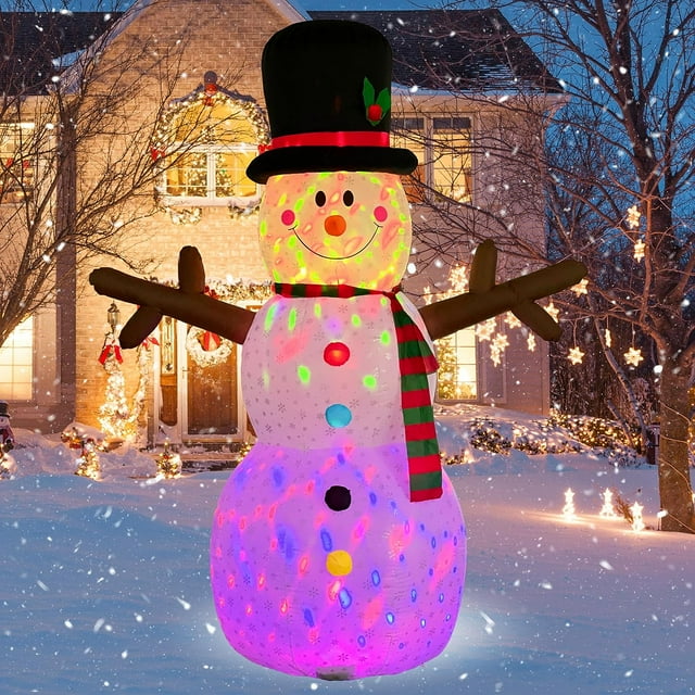 Snowman Inflatable Christmas Yard Decorations 8ft Giant Frosty Blow Up