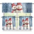 thumbnail image 1 of Snowman Kitchen Curtains and Valances Set 3 Pieces Cafe Curtains 36 Inch Length Rod Pocket Kitchen Window Curtains Over Sink for Cafes Living Room Bedroom Decor, 1 of 5