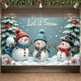 thumbnail image 1 of Snowman Let it Snow Banner Snowflake Winter Backdrop Plaid Scarf Red Cardinal Christmas Background for Winter Party Christmas Celebration Home Decor, 1 of 9
