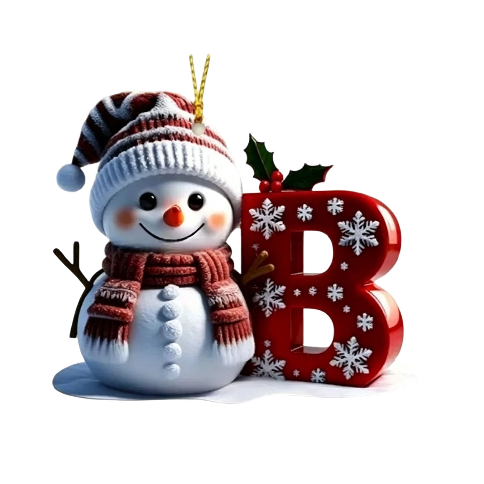 Pendants With Letters Snowman Letter Christmas Ornament,Initial Hanging Ornament, Cute ...