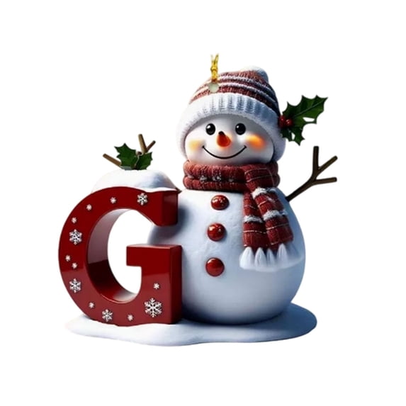 Pendants With Letters Snowman Letter Christmas Ornament,Initial Hanging Ornament, Cute ...