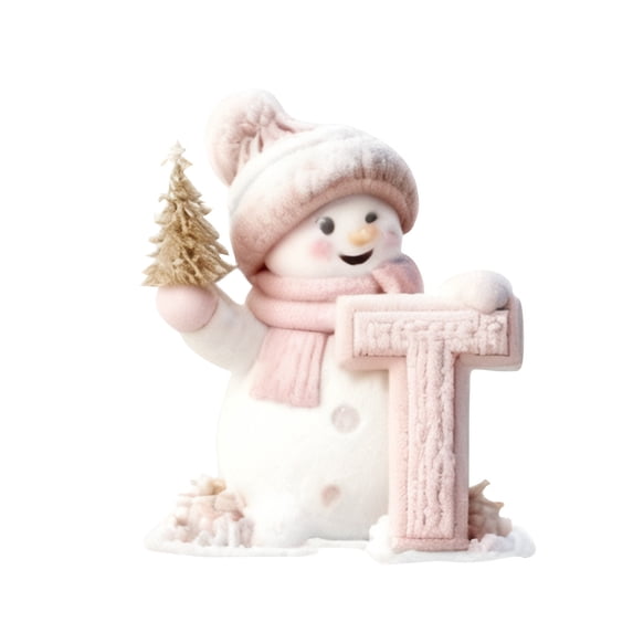 Snowman Letter Christmas Tree Holiday Decoration Pendant, Festive 2D Flat Acrylic Ornament for Tree, Mantel and Centerpiece, Holiday Gift Idea and Easy to Hang