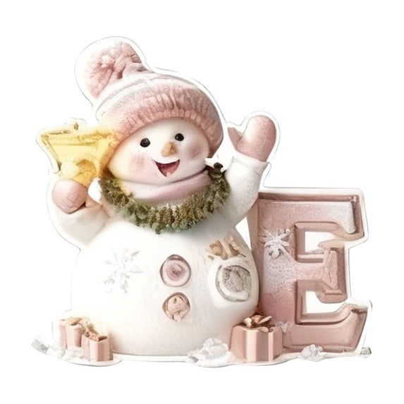 Snowman Letter Christmas Tree Holiday Decoration Pendant, Festive 2D Flat Acrylic Ornament for Tree, Mantel and Centerpiece, Holiday Gift Idea and Easy to Hang