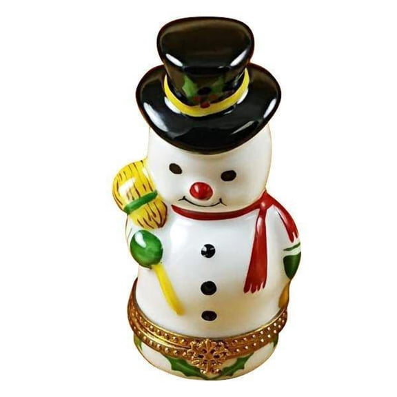 Snowman Limoges Box for Holiday Gifting Limoges Box Porcelain Figurine