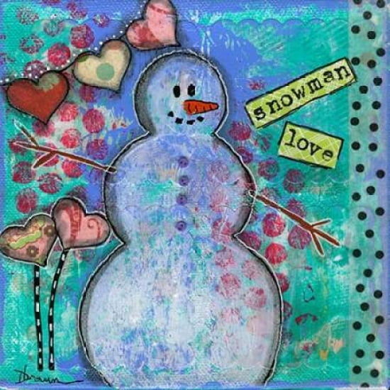 Snowman Love Canvas Art - Denise Braun (24 x 24)