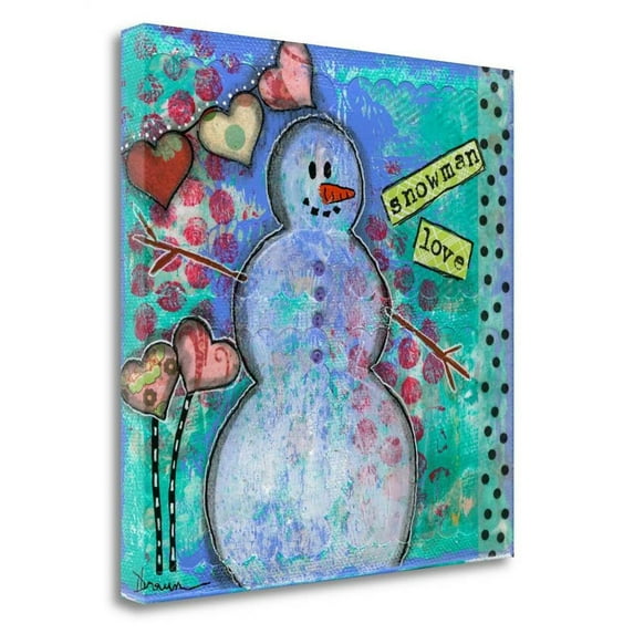 "Snowman Love" by Denise Braun Canvas Wall Art (18 in. W x 18 in. H (6 lbs.))