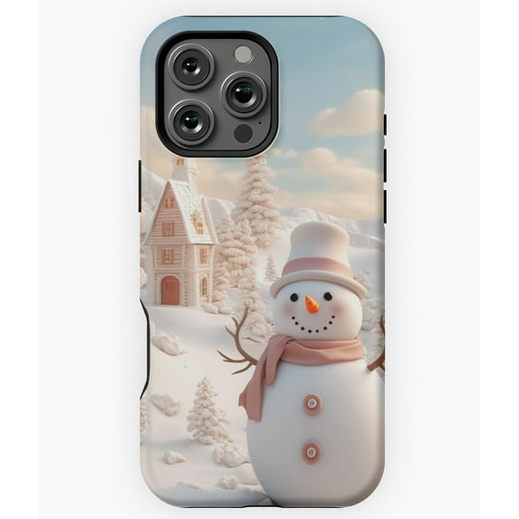 Snowman Magical Winter Scene Christmas Phone Case for iPhone 16 15 14 13 12 11 Pro Max