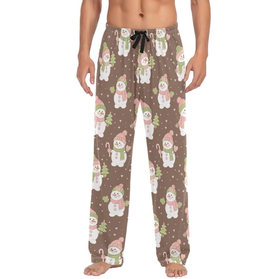 Snowman Men's Pajama Pants Lightweight Pjs Bottoms Sleepwear Bottom Pants with Pocket Drawstring