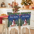 thumbnail image 1 of Snowman Merry Christmas Chair Covers Set of 1 Blue Winter Socks Xmas Tree Balls Chair Back Covers Stretch Removable Washable Slipcovers Protector for Dining Room Kitchen Party Decor, 1 of 5