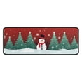 thumbnail image 1 of Snowman Merry Christmas Kitchen Rugs Set Of 2 Non Slip Kitchen Floor Rug and Mat Cushioned Kitchen Runner Rug Standing Area Mat Carpets for Farmhouse Decor 17"x47"+17"x30" Black Edging, 1 of 7