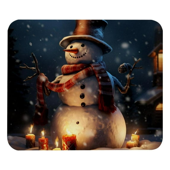 Snowman Mousepad 8.3x9.8 Inch Square Non-Slip Rubber Bottom Printed Desk Mat - Suitable for Office and Gaming